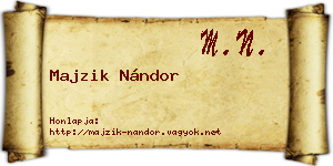 Majzik Nándor névjegykártya