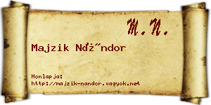 Majzik Nándor névjegykártya
