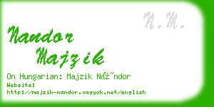 nandor majzik business card